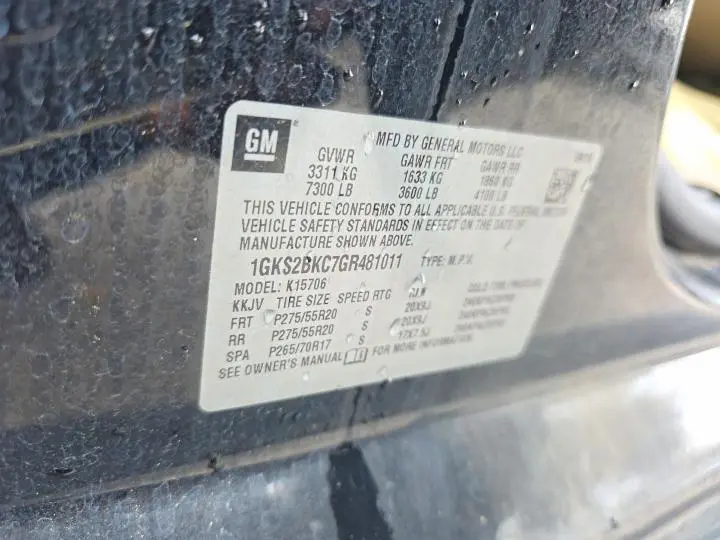 2016 GMC YUKON SLT  