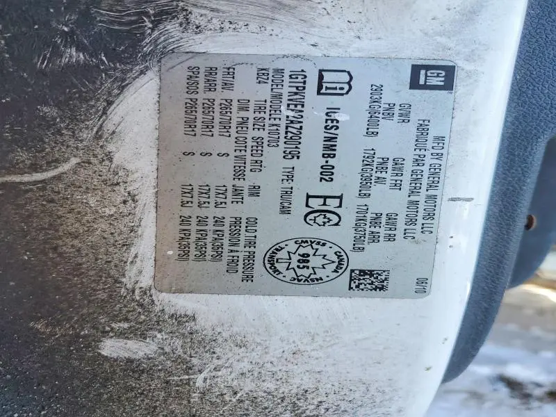 2010 GMC SIERRA K1500 SLE  