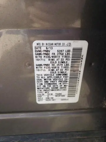 2014 NISSAN MURANO S  