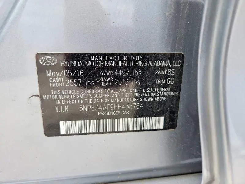 2017 HYUNDAI SONATA SPORT  
