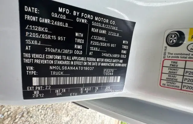 2010 FORD TRANSIT CONNECT XL  