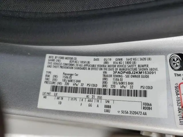 2019 FORD FIESTA SE