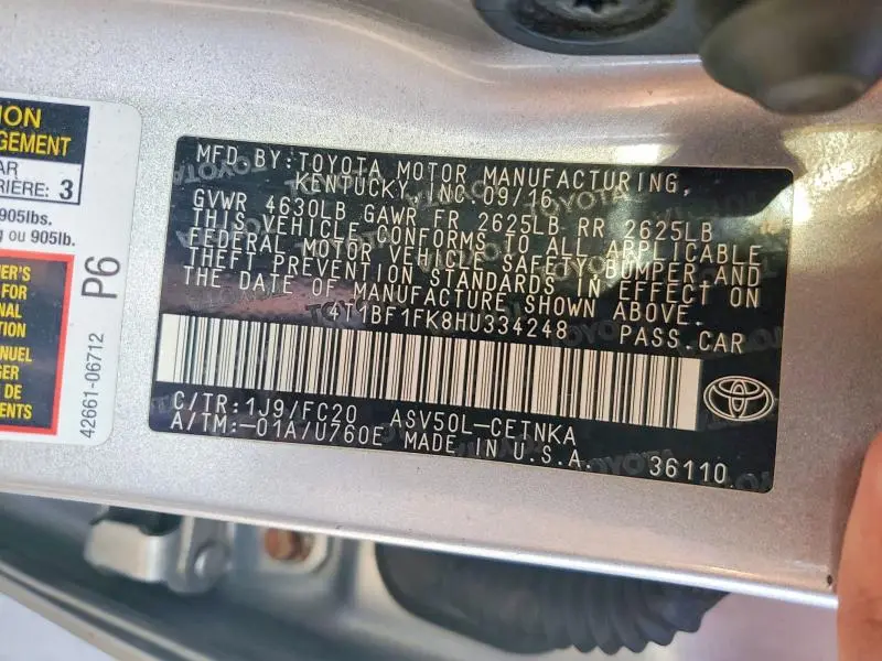 2017 TOYOTA CAMRY LE  