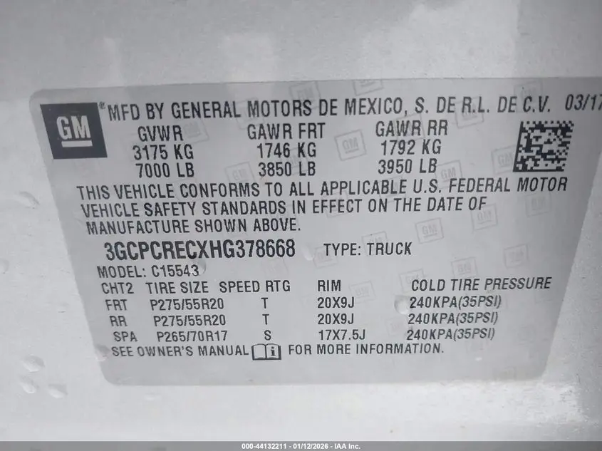 2017 CHEVROLET SILVERADO 1500 1LT