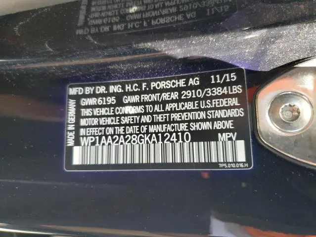 2016 PORSCHE CAYENNE   