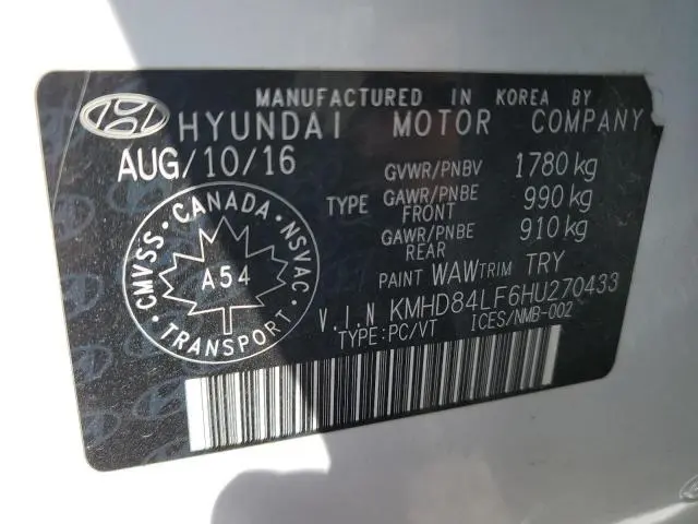 2017 HYUNDAI ELANTRA SE