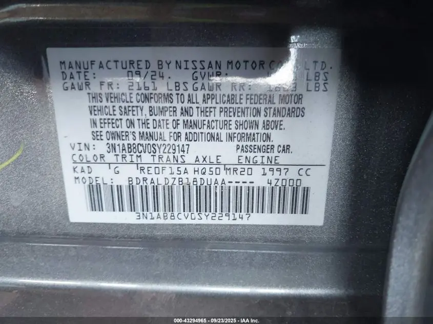 2025 NISSAN SENTRA SV