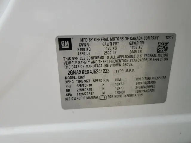 2018 CHEVROLET EQUINOX LT  