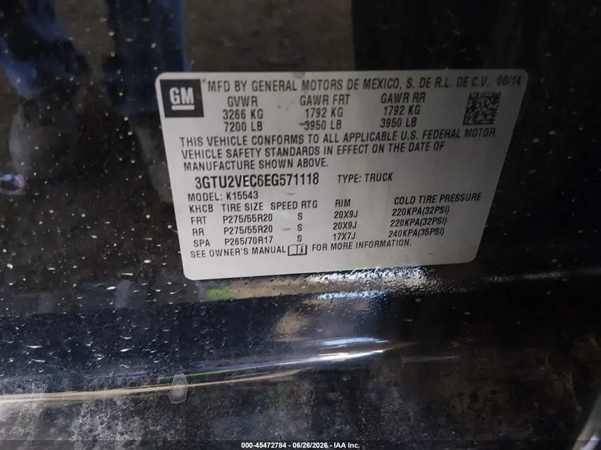 2014 GMC SIERRA 1500 SLT