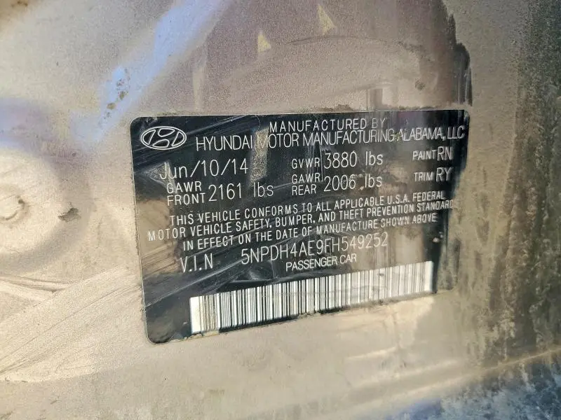 2015 HYUNDAI ELANTRA LIMITED  