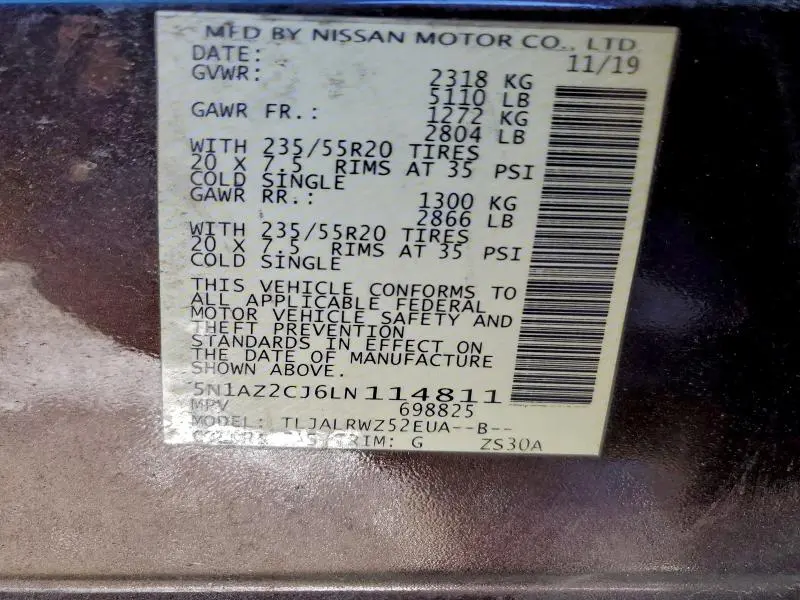 2020 NISSAN MURANO SL  