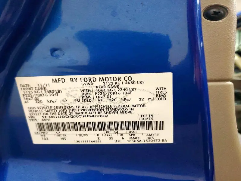 2012 FORD ESCAPE XLT  