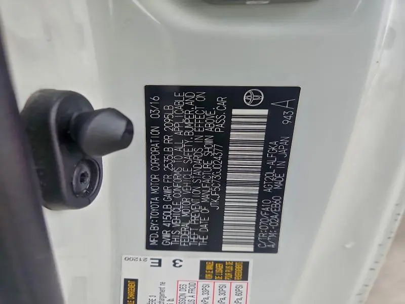 2016 TOYOTA SCION TC   