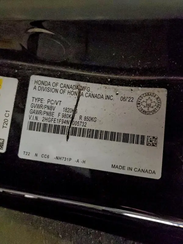 2022 HONDA CIVIC TOURING  