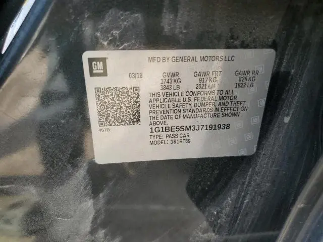 2018 CHEVROLET CRUZE LT
