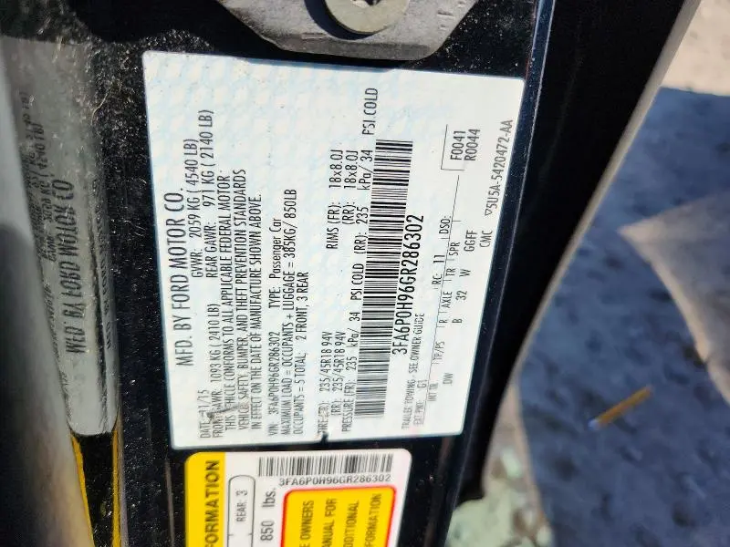 2016 FORD FUSION SE  