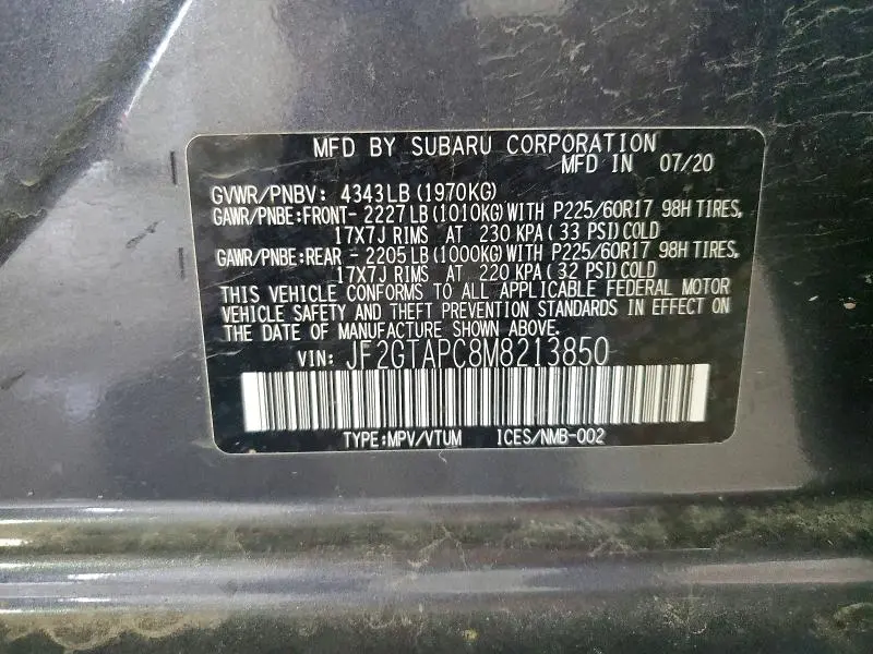 2021 SUBARU CROSSTREK PREMIUM  