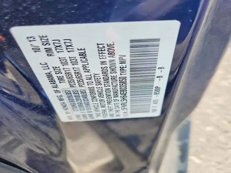 2014 HONDA ODYSSEY EXL  