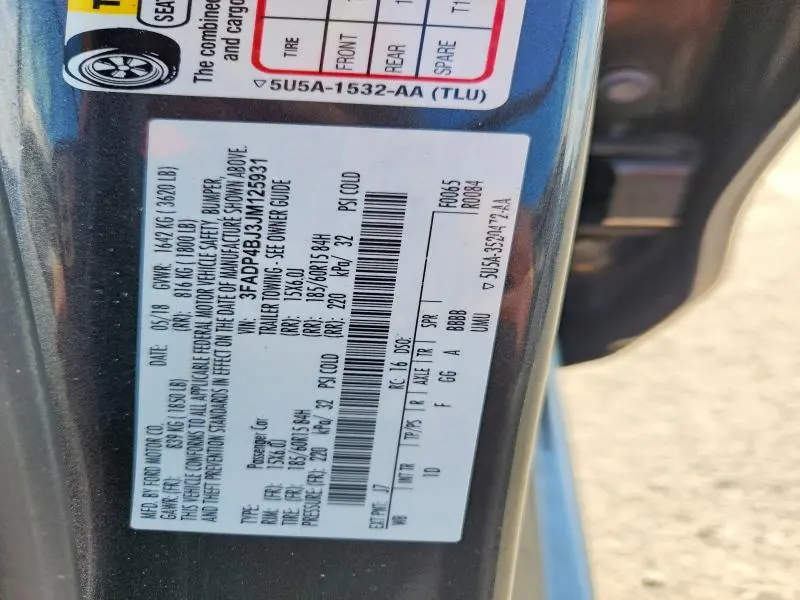 2018 FORD FIESTA SE  