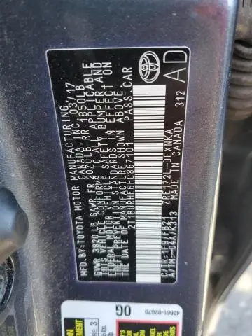 2017 TOYOTA COROLLA L  