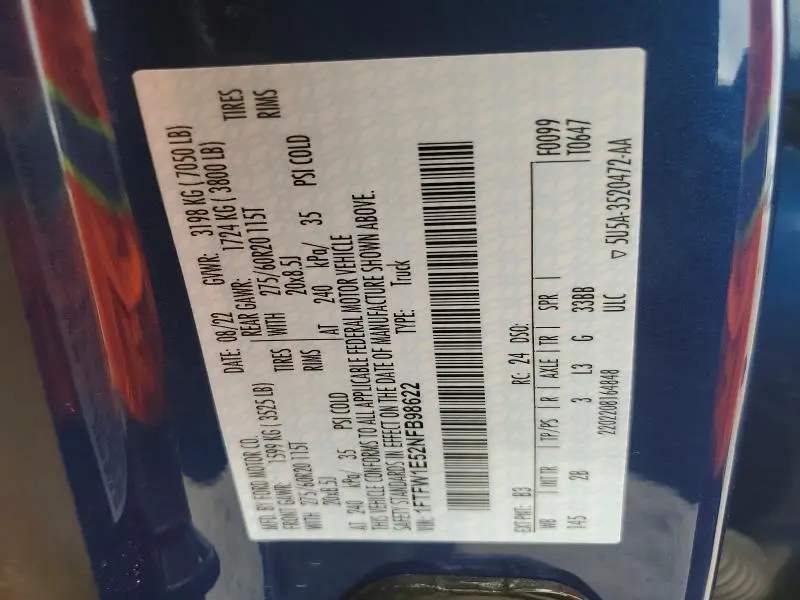 2022 FORD F150 SUPERCREW  