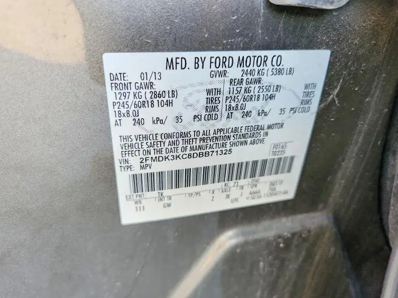 2013 FORD EDGE LIMITED  