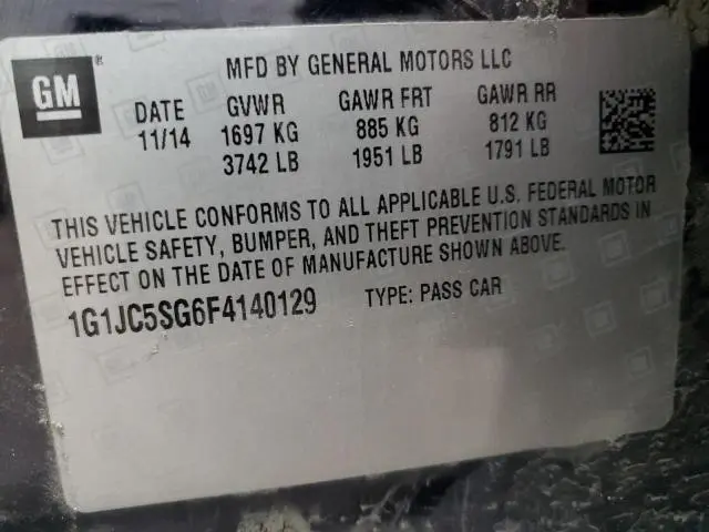 2015 CHEVROLET SONIC LT  