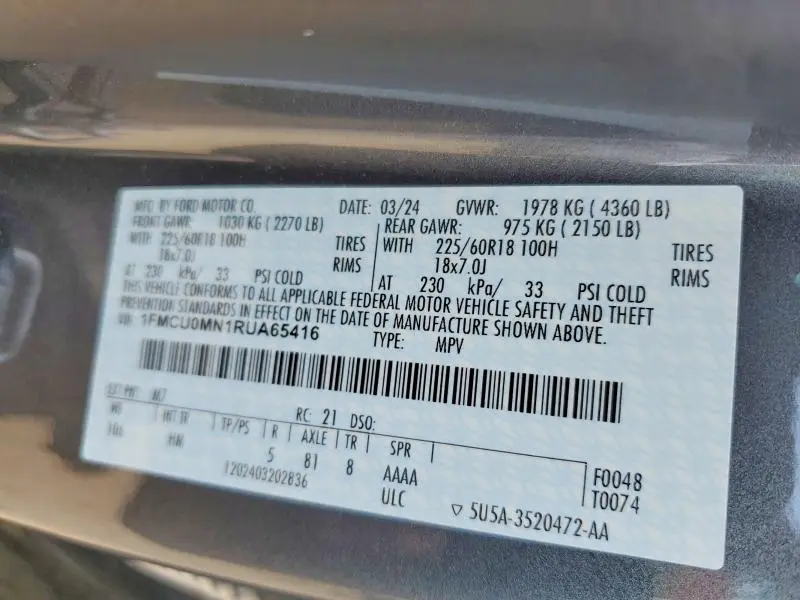 2024 FORD ESCAPE ST LINE  