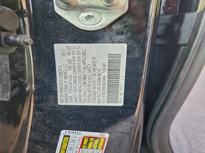 2022 HONDA ODYSSEY TOURING  