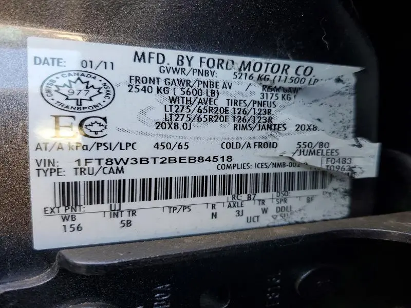 2011 FORD F350 SUPER DUTY  