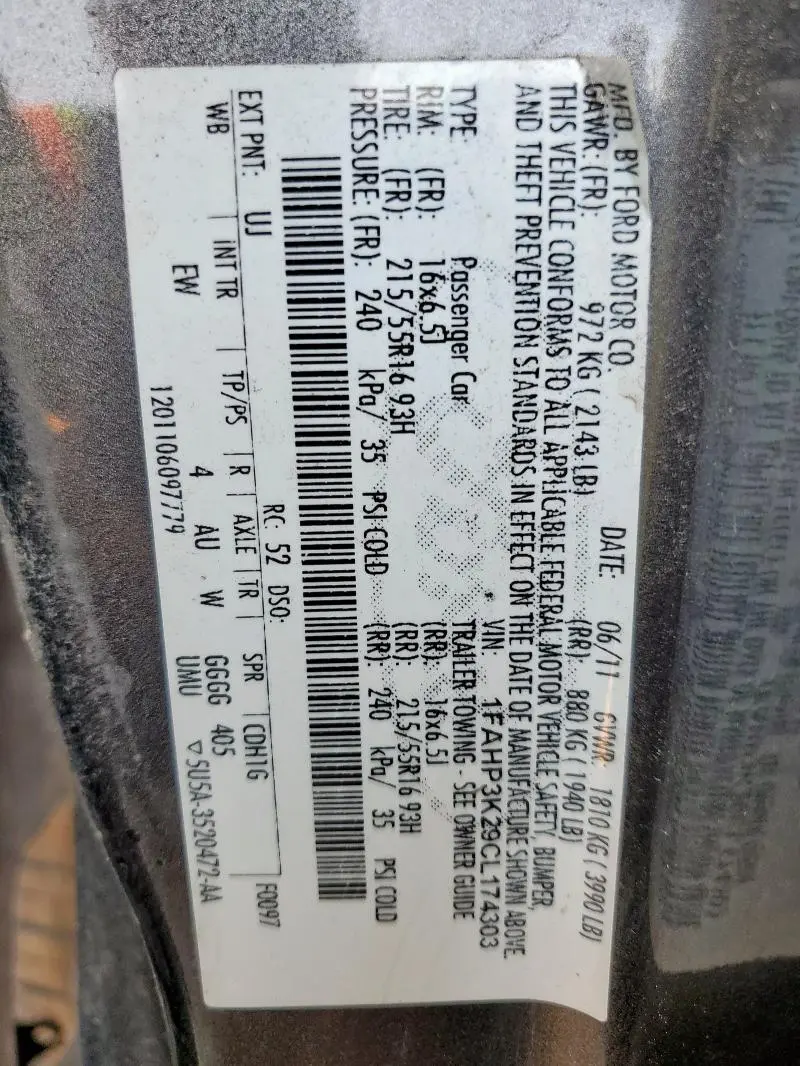 2012 FORD FOCUS SE  
