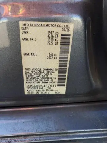 2017 NISSAN ALTIMA 2.5  