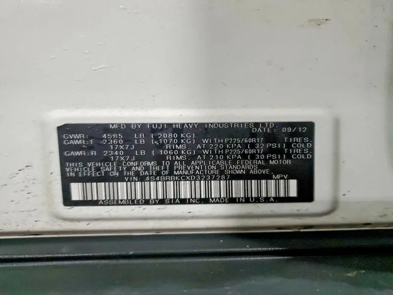 2013 SUBARU OUTBACK 2.5I LIMITED  