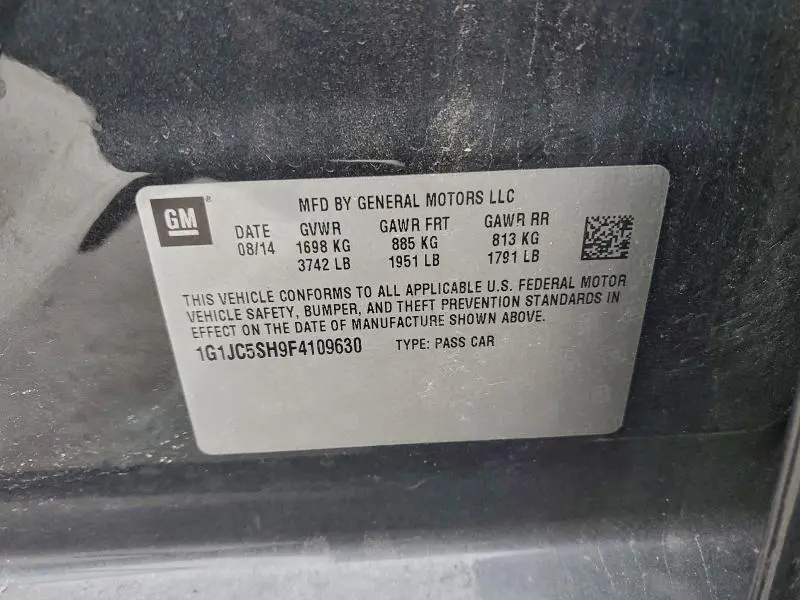 2015 CHEVROLET SONIC LT  