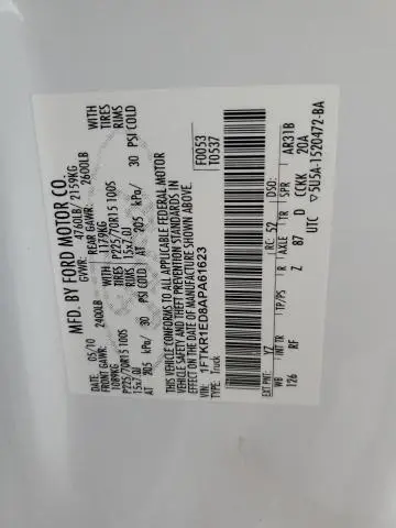 2010 FORD RANGER SUPER CAB  