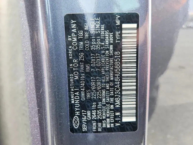 2017 HYUNDAI TUCSON SE  