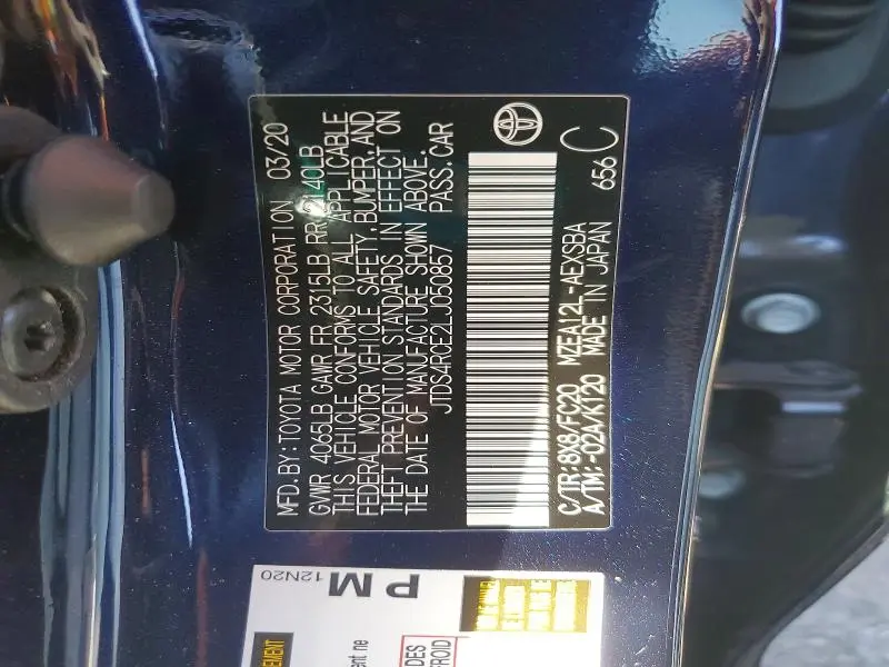 2020 TOYOTA COROLLA SE  