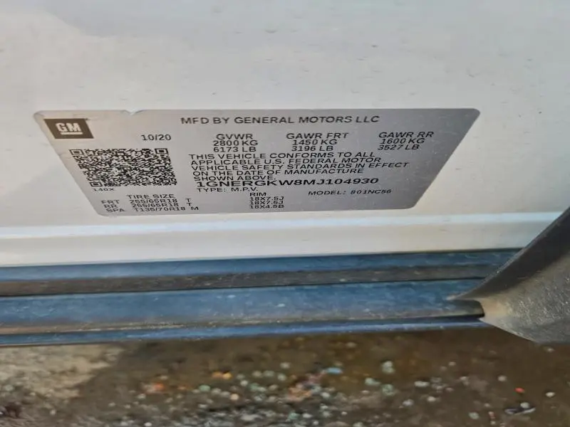 2021 CHEVROLET TRAVERSE LT  