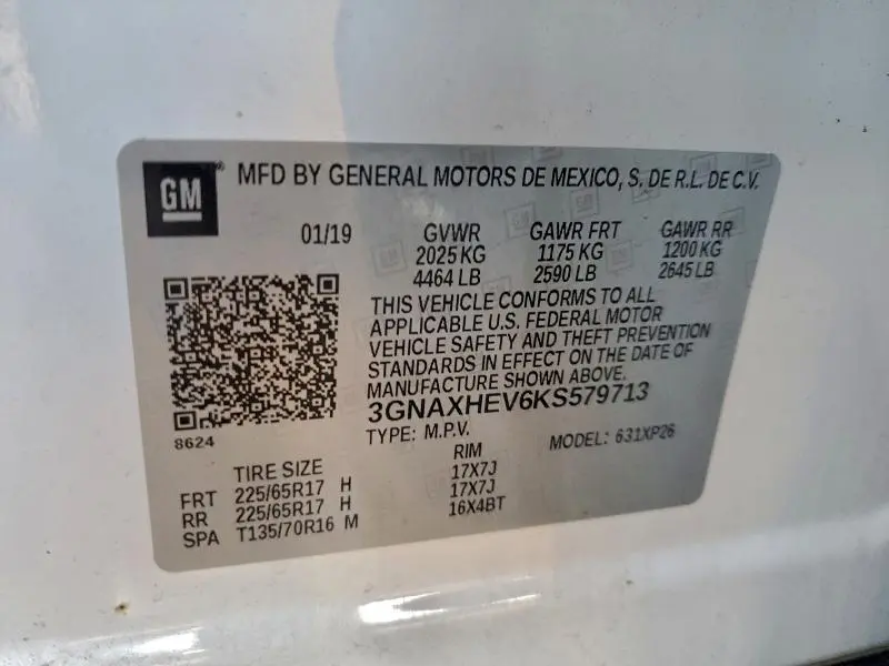 2019 CHEVROLET EQUINOX LS  