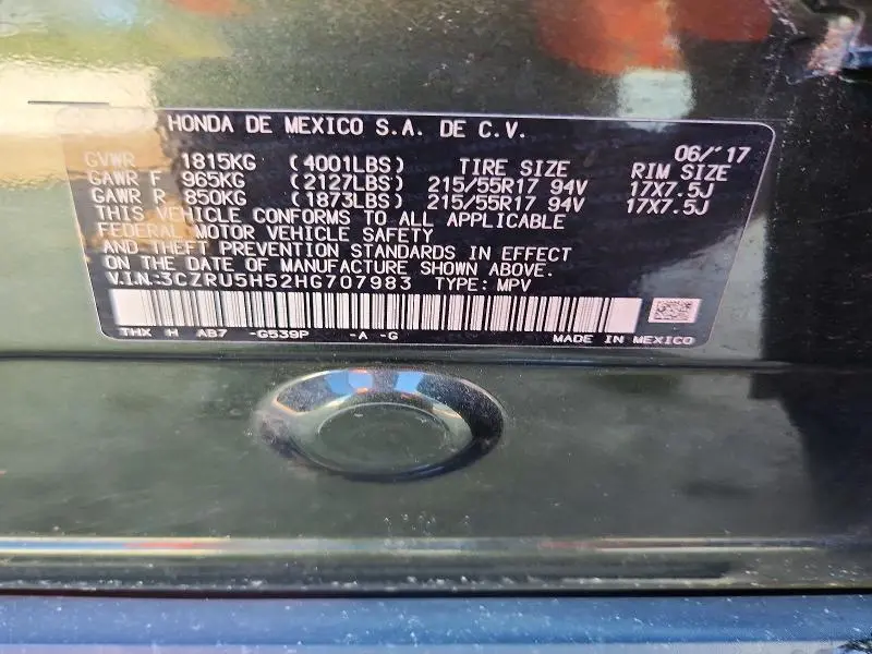 2017 HONDA HR-V EX  