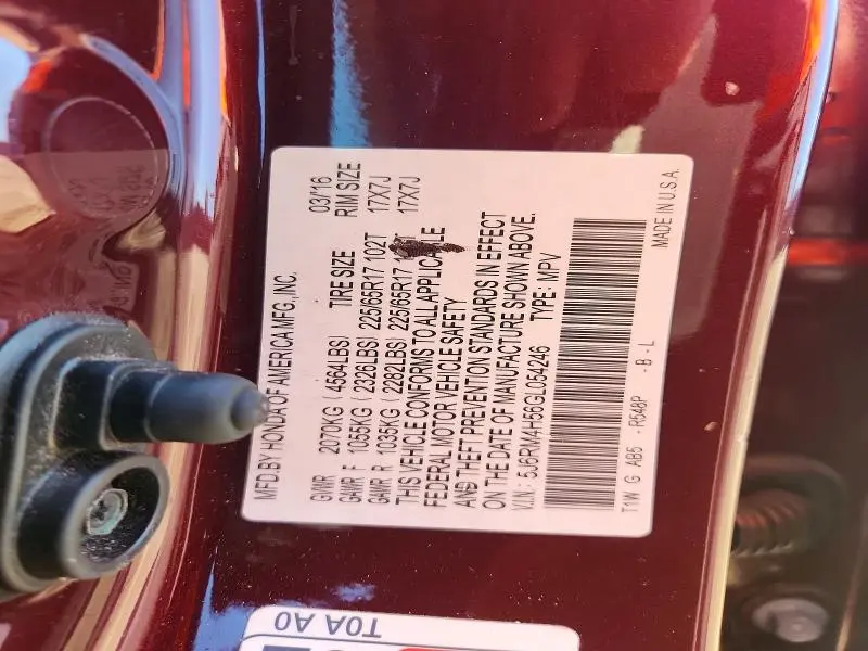 2016 HONDA CR-V EX  
