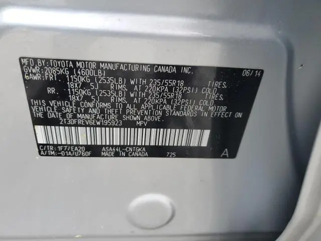 2014 TOYOTA RAV4 LIMITED  