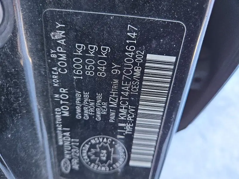 2012 HYUNDAI ACCENT GLS  