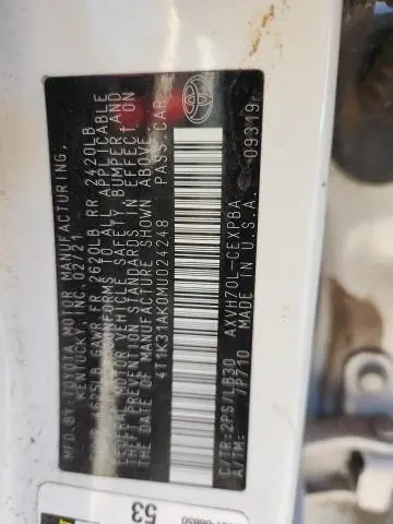 2021 TOYOTA CAMRY XSE  