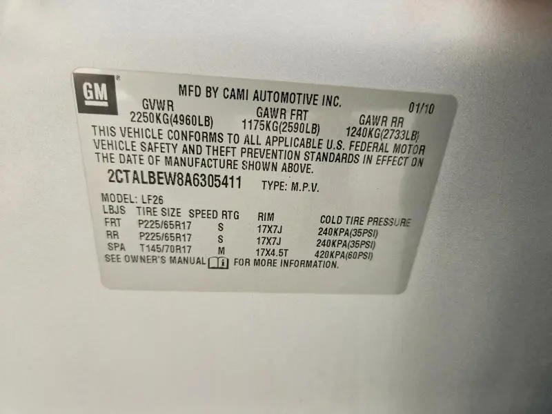 2010 GMC TERRAIN SLE  