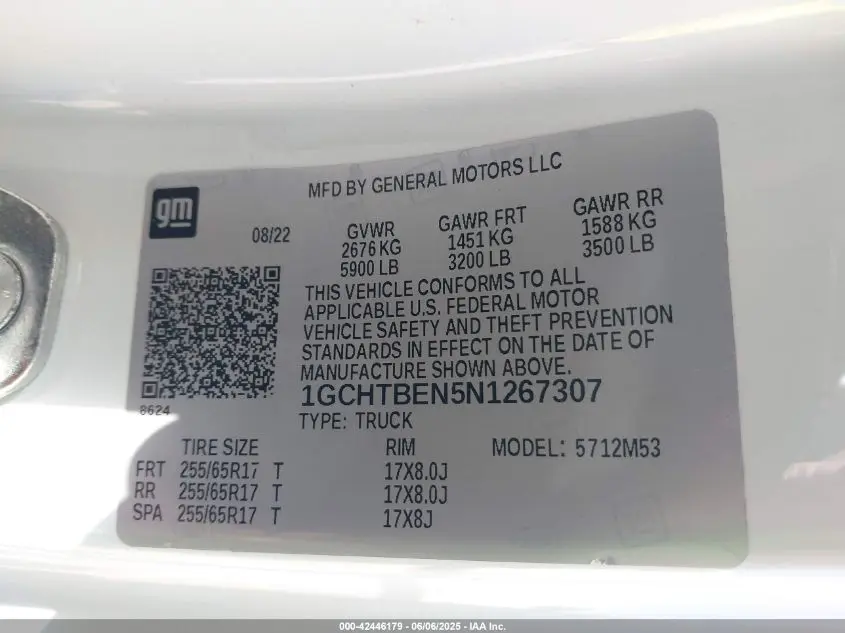 2022 CHEVROLET COLORADO 4WD  LONG BOX WT