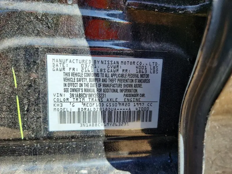2021 NISSAN SENTRA SV  