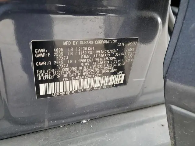 2017 SUBARU OUTBACK 2.5I PREMIUM  