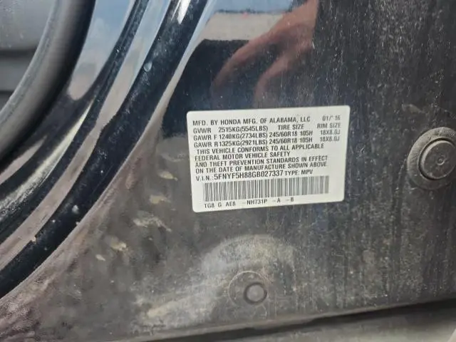 2016 HONDA PILOT EXL  