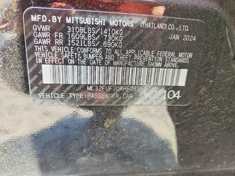 2024 MITSUBISHI MIRAGE G4 ES  